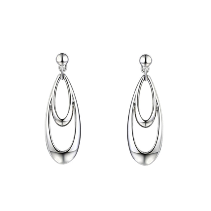 Amore Cascading Teardrop Silver Drop Earrings