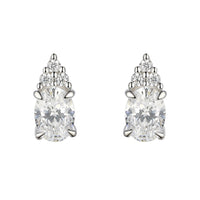 Amore Trefoil CZ Silver Stud Earrings