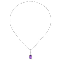 Amore Amethyst and CZ Silver Necklace