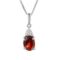 Amore Garnet and CZ Silver Necklace - Michael Jones Jeweller
