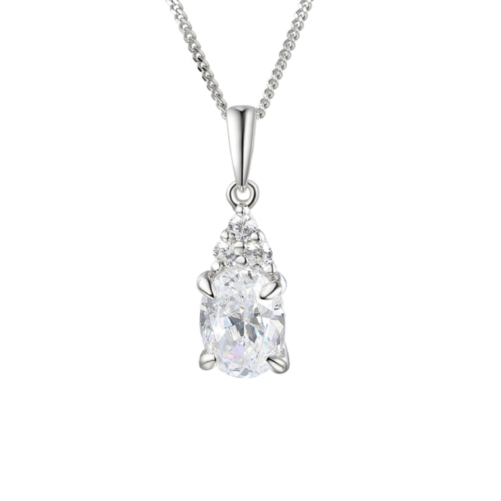 Amore Trefoil CZ Silver Pendant - Michael Jones Jeweller