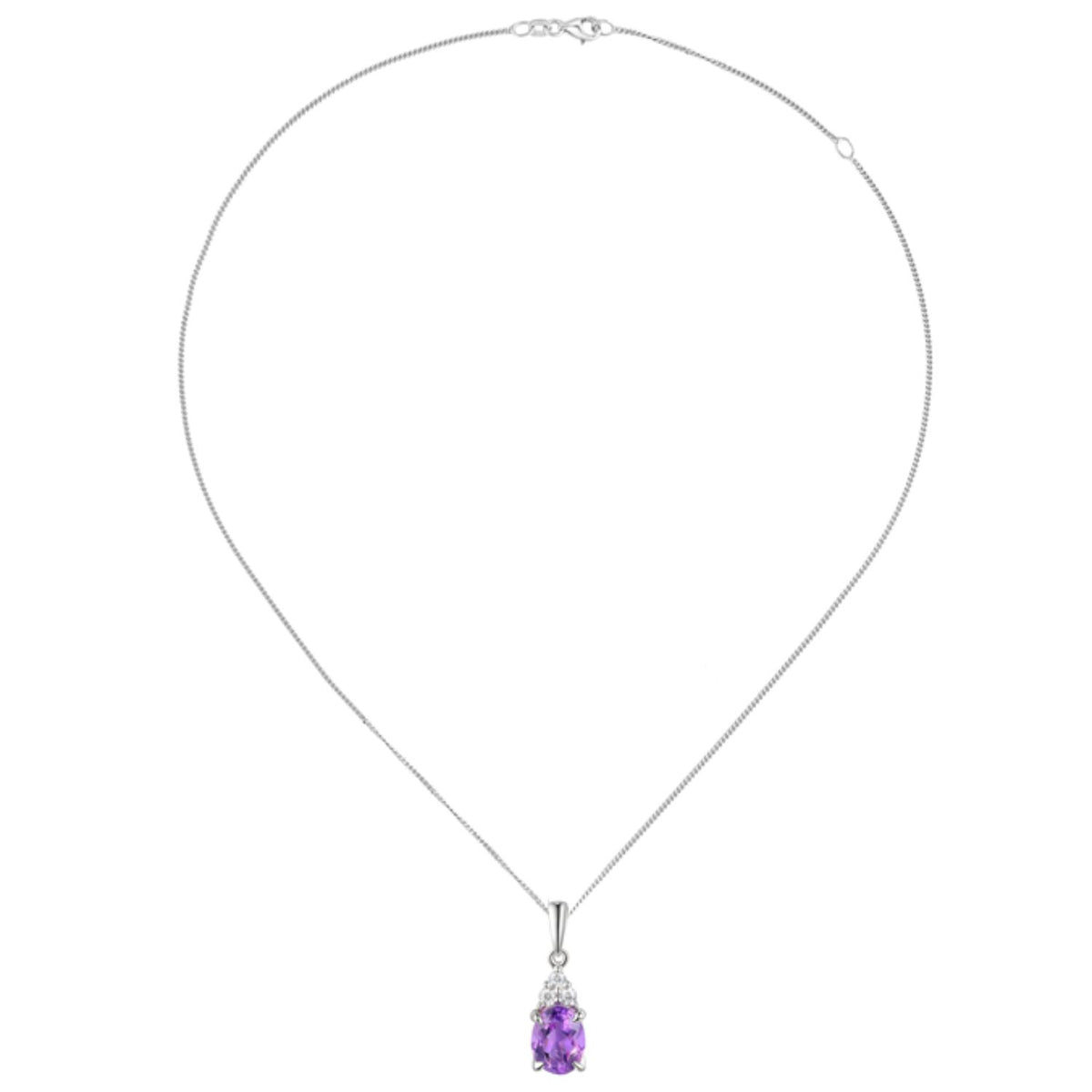 Amore Amethyst and CZ Silver Necklace - Michael Jones Jeweller