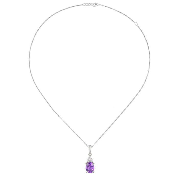 Amore Amethyst and CZ Silver Necklace