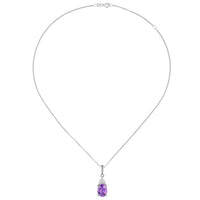Amore Amethyst and CZ Silver Necklace