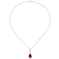 Amore Garnet and CZ Silver Necklace