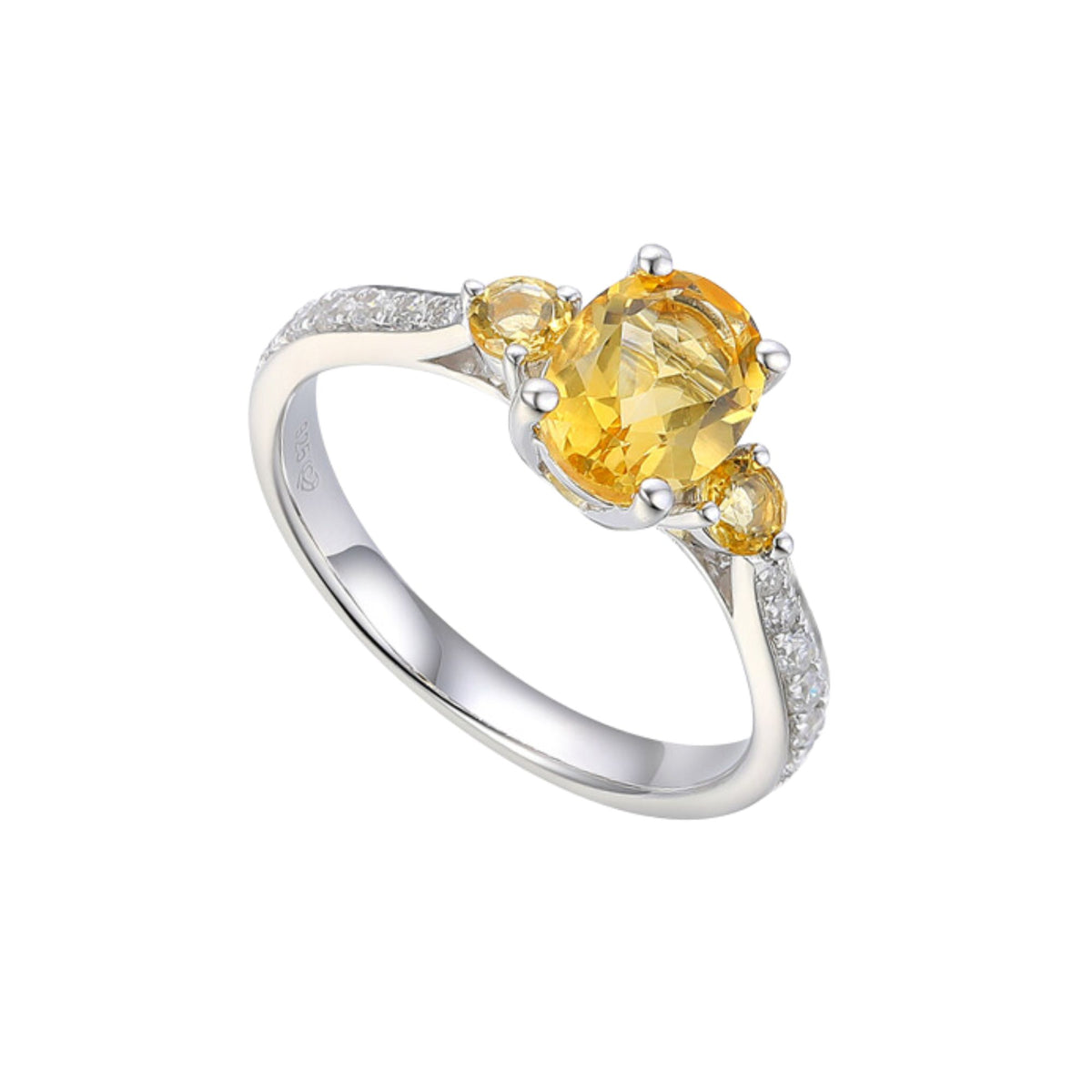 Amore Citrine Content Silver Ring (N) - Michael Jones Jeweller