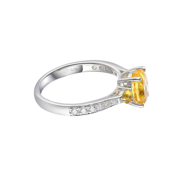 Amore Citrine Content Silver Ring (N)