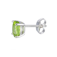 Amore Oval Peridot Silver Stud Earrings