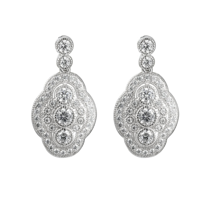 Amore Revival CZ Silver Drop Earrings