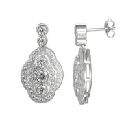 Amore Revival CZ Silver Drop Earrings