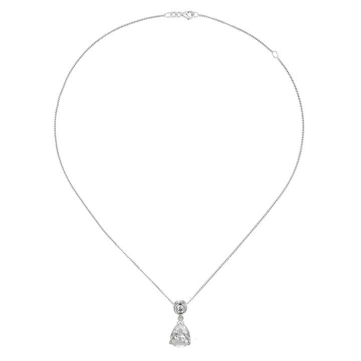 Amore Droplet CZ Silver Pendant - Michael Jones Jeweller