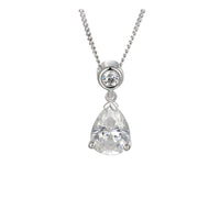 Amore Droplet CZ Silver Pendant - Michael Jones Jeweller
