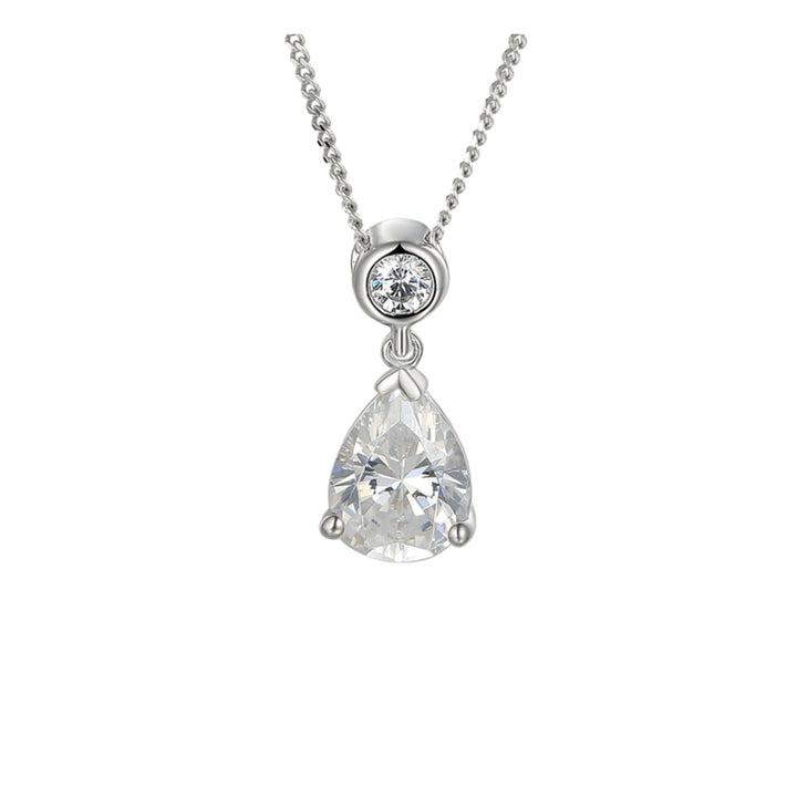 Amore Droplet CZ Silver Pendant - Michael Jones Jeweller