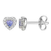 Amore Desire Tanzanite Silver Stud Earrings - Michael Jones Jeweller