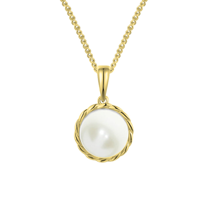 Amore Freshwater Pearl 9ct Yellow Gold Pendant