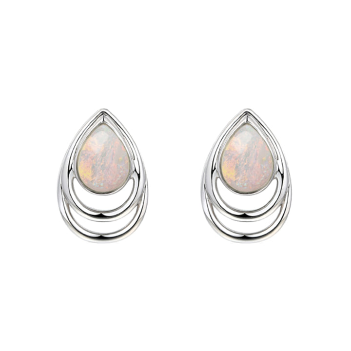 Amore Dualistic Opal Silver Stud Earrings