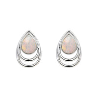 Amore Dualistic Opal Silver Stud Earrings