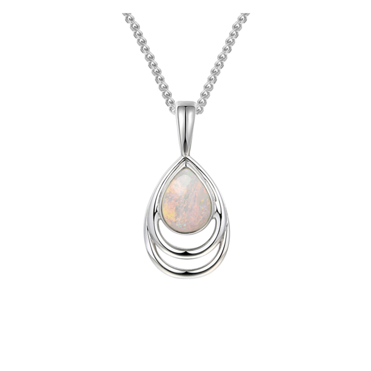 Amore Dualistic Opal Silver Pendant - Michael Jones Jeweller