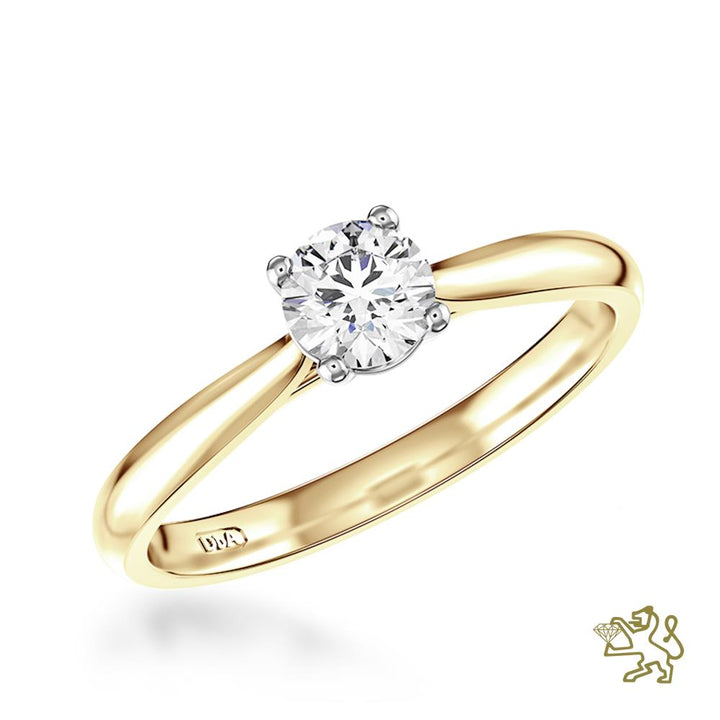 Darcy Solitaire 0.53ct F SI1 Diamond Yellow Gold/Platinum Ring