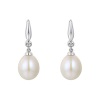 Amore Helios Freshwater Pearl Silver Drop Earrings