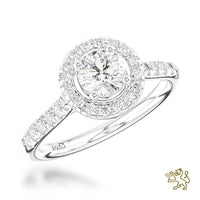 Skye Halo 0.50ct D SI1 Diamond Platinum Ring
