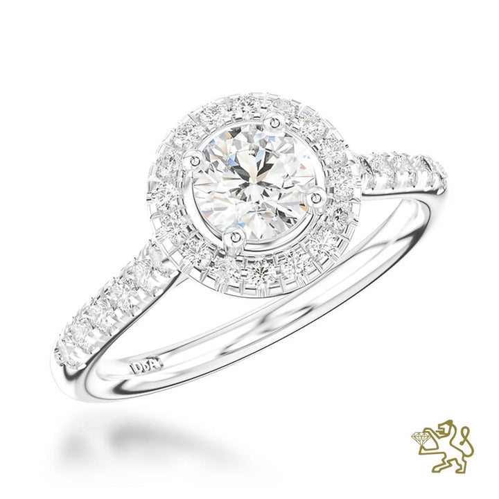 Skye Halo 0.50ct D SI1 Diamond Platinum Ring