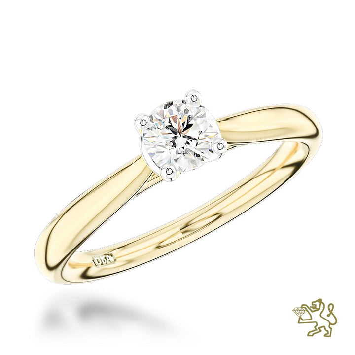 Open Tulip Solitaire 0.33ct F SI1 Diamond Yellow Gold/Platinum Ring