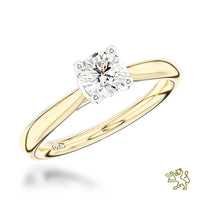 Open Tulip Solitaire 0.71ct F VS2 Diamond Yellow Gold/Platinum Ring