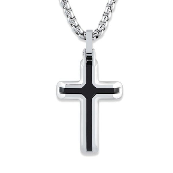 Unique & Co Stainless Steel Cross with Black IP-Plating
