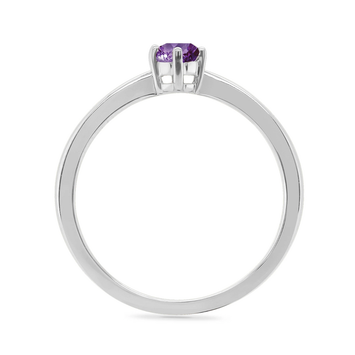 Oval Amethyst Solitaire 9ct White Gold Ring