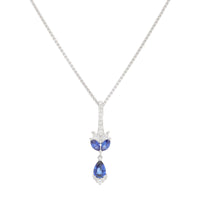 Sapphire and Diamond Pear and Marquise 18ct White Gold Necklace