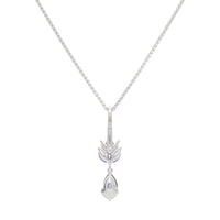 Sapphire and Diamond Pear and Marquise 18ct White Gold Necklace - Michael Jones Jeweller