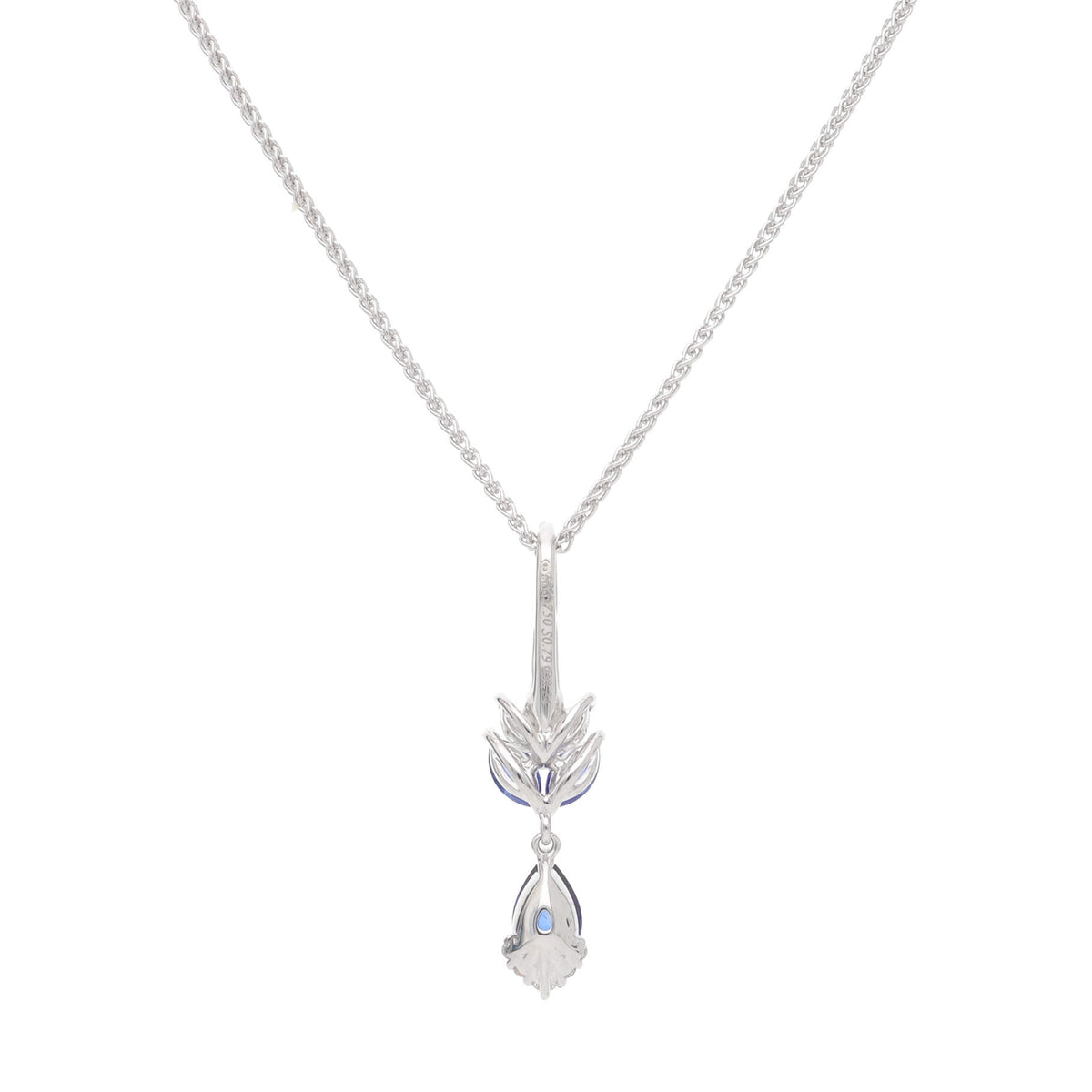 Sapphire and Diamond Pear and Marquise 18ct White Gold Necklace - Michael Jones Jeweller
