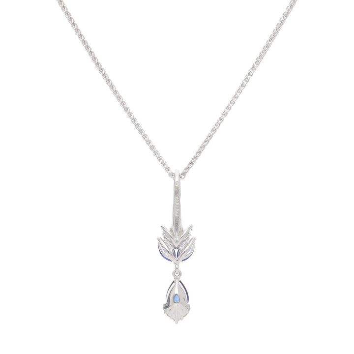 Sapphire and Diamond Pear and Marquise 18ct White Gold Necklace