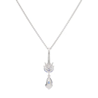 Sapphire and Diamond Pear and Marquise 18ct White Gold Necklace