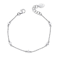 D for Diamond Star Station Silver Bracelet - Michael Jones Jeweller
