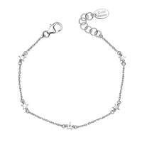 D for Diamond Star Station Silver Bracelet
