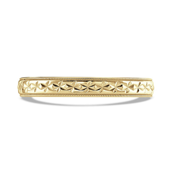 3mm Sparkle 9ct Yellow Gold Diamond Cut Wedding Band - Michael Jones Jeweller