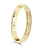 3mm Sparkle 9ct Yellow Gold Diamond Cut Wedding Band - Michael Jones Jeweller