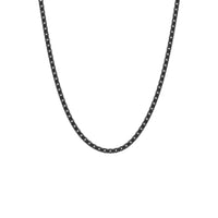 Steel and Barnett Gents Thin Black Stainless Steel Box Chain Necklace 20-24 Inches