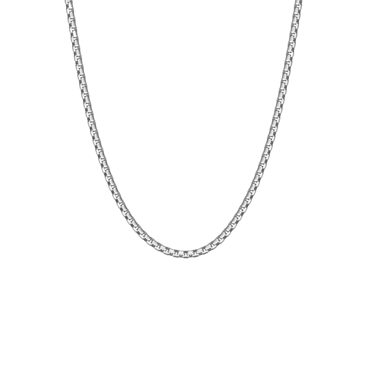 Steel and Barnett Gents Thin Stainless Steel Box Chain Necklace 20-24 Inches - Michael Jones Jeweller