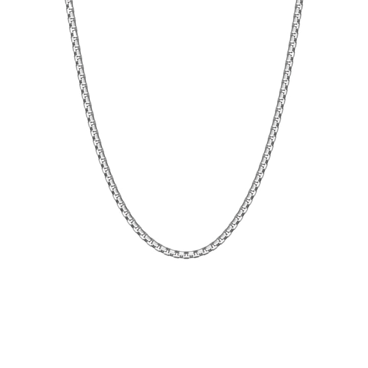 Steel and Barnett Gents Thin Stainless Steel Box Chain Necklace 20-24 Inches