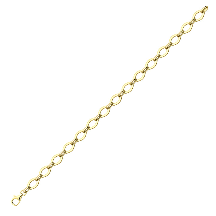 Pointed Oval Link 9ct Yellow Gold Bracelet