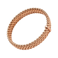 FOPE Flex'it Panorama 18ct Rose Gold 0.01ct Diamond Set Bracelet Large - Michael Jones Jeweller