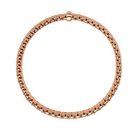 FOPE Flex'it Panorama 18ct Rose Gold 0.01ct Diamond Set Bracelet Large - Michael Jones Jeweller