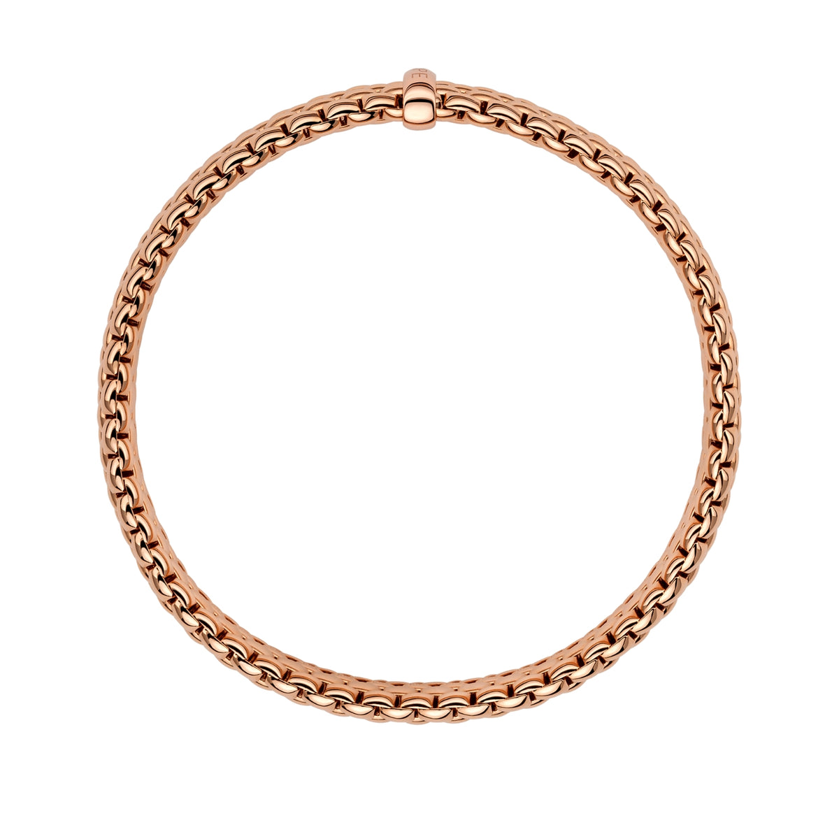 FOPE Flex'it Panorama 18ct Rose Gold 0.01ct Diamond Set Bracelet Large - Michael Jones Jeweller