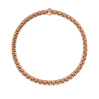 FOPE Flex'it Panorama 18ct Rose Gold 0.01ct Diamond Set Bracelet Large