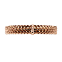 FOPE Flex'it Panorama 18ct Rose Gold 0.01ct Diamond Set Bracelet Large - Michael Jones Jeweller