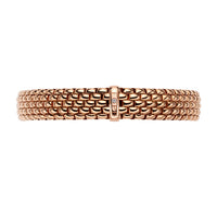 FOPE Flex'it Panorama 18ct Rose Gold 0.01ct Diamond Set Bracelet Large