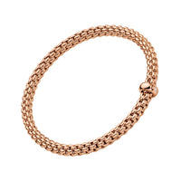FOPE Flex'it Solo18ct Rose Gold 0.01ct Diamond Set Bracelet Medium - Michael Jones Jeweller